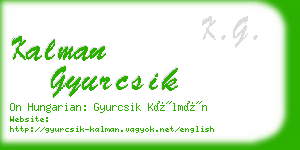 kalman gyurcsik business card